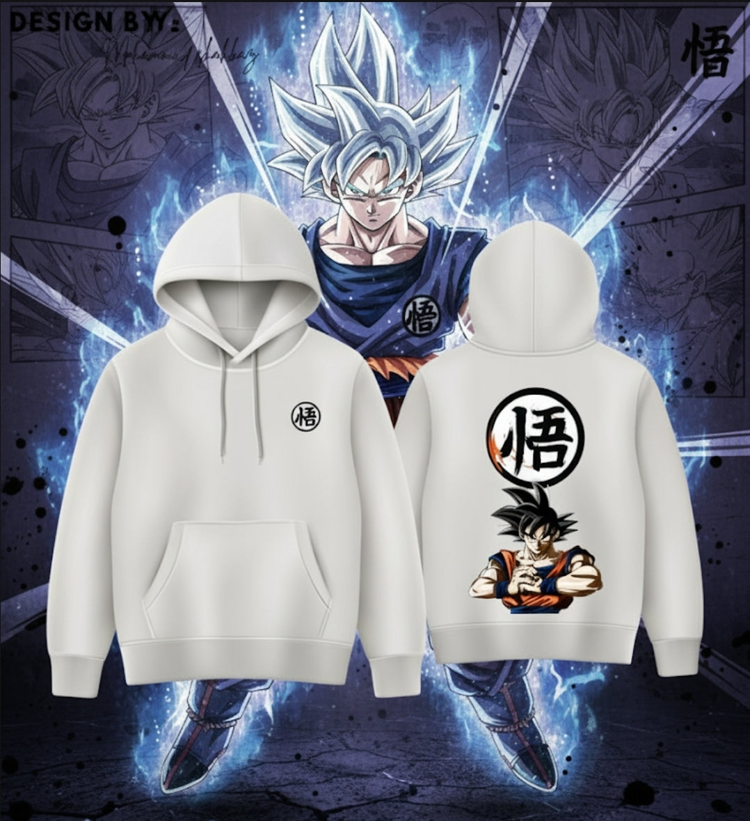 Dragon Ball Z Goku Power Up Hoodie (White/Black)